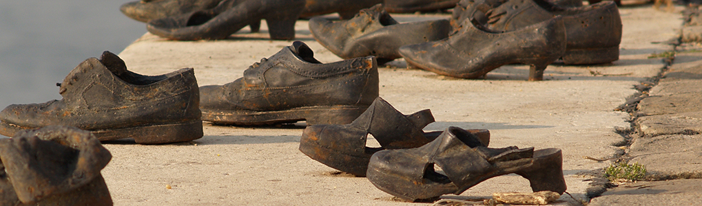The monument of shoes in Budapest