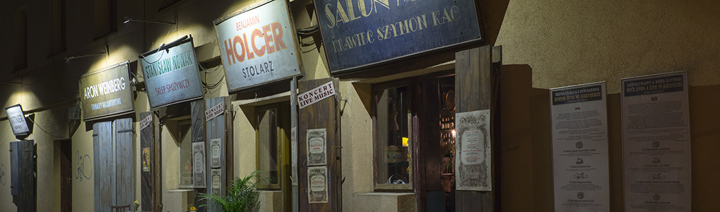 Krakow Jewish Kazimierz at night Poland