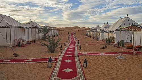 Luxury tent camp in Sahara